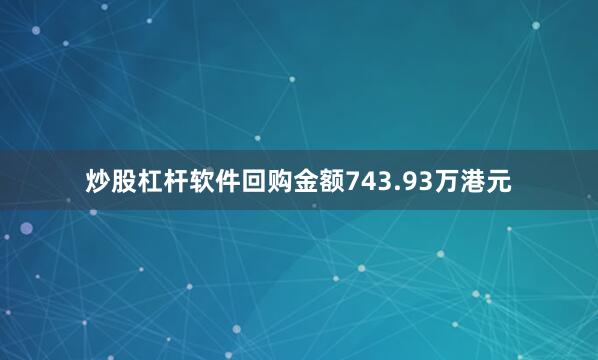 炒股杠杆软件回购金额743.93万港元